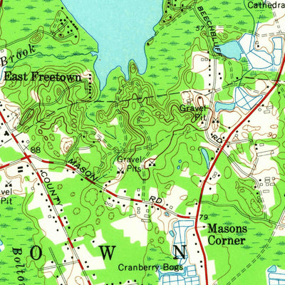 United States Geological Survey Assawompset Pond, MA (1963, 24000-Scale) digital map