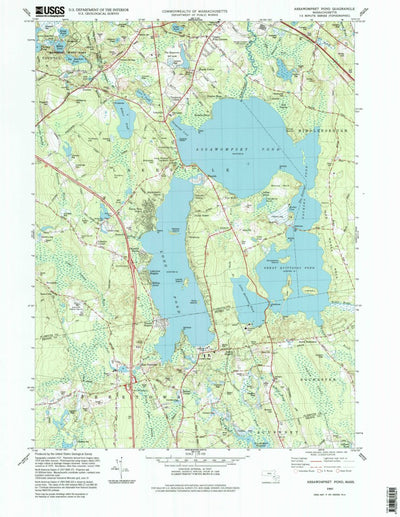 United States Geological Survey Assawompset Pond, MA (1997, 25000-Scale) digital map