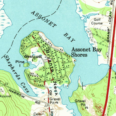 United States Geological Survey Assonet, MA (1963, 24000-Scale) digital map