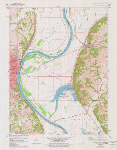 United States Geological Survey Atchison East, KS-MO (1960, 24000-Scale) digital map