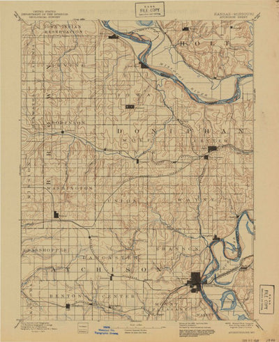 United States Geological Survey Atchison, KS-MO-NE (1893, 125000-Scale) digital map