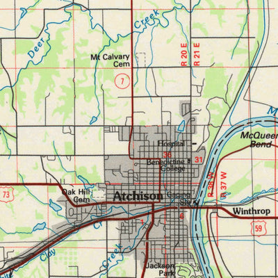 United States Geological Survey Atchison, KS-MO-NE (1985, 100000-Scale) digital map