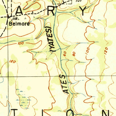 United States Geological Survey Ates Creek, FL (1942, 62500-Scale) digital map