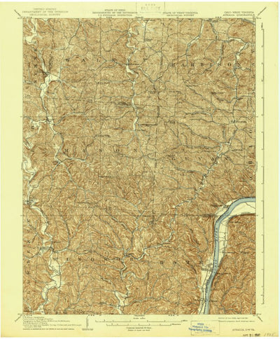 United States Geological Survey Athalia, OH-WV (1908, 62500-Scale) digital map