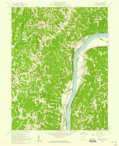 United States Geological Survey Athalia, OH-WV (1958, 24000-Scale) digital map