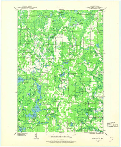 United States Geological Survey Athelstane, WI (1940, 48000-Scale) digital map