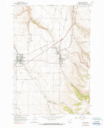 United States Geological Survey Athena, OR (1964, 24000-Scale) digital map