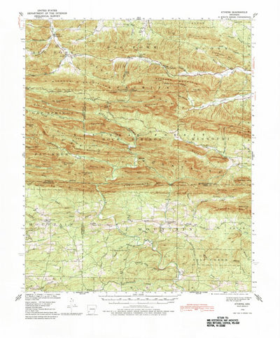 United States Geological Survey Athens, AR (1936, 62500-Scale) digital map