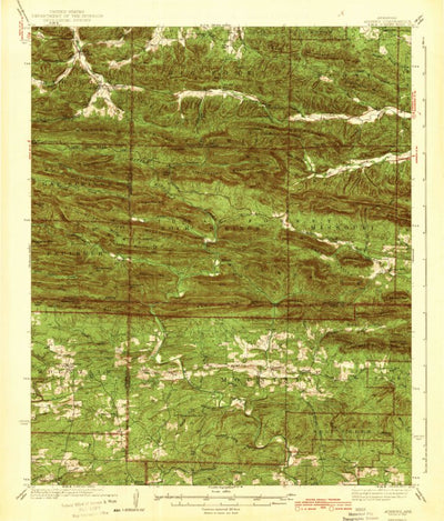 United States Geological Survey Athens, AR (1942, 62500-Scale) digital map