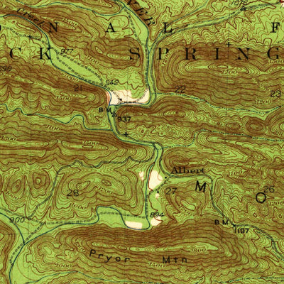 United States Geological Survey Athens, AR (1942, 62500-Scale) digital map