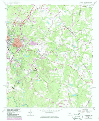 United States Geological Survey Athens East, GA (1964, 24000-Scale) digital map