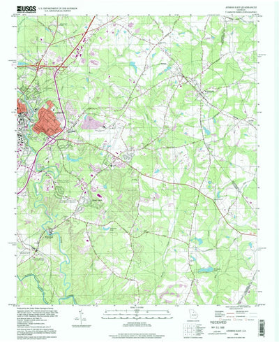 United States Geological Survey Athens East, GA (1998, 24000-Scale) digital map