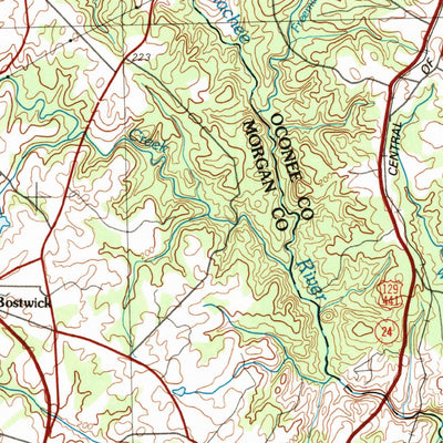 United States Geological Survey Athens, GA (1980, 100000-Scale) digital map