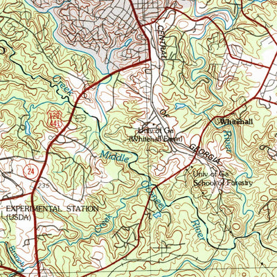 United States Geological Survey Athens, GA (1980, 100000-Scale) digital map