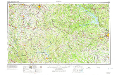 United States Geological Survey Athens, GA-SC (1953, 250000-Scale) digital map