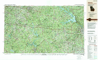 United States Geological Survey Athens, GA-SC (1988, 250000-Scale) digital map