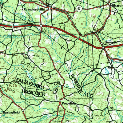 United States Geological Survey Athens, GA-SC (1988, 250000-Scale) digital map