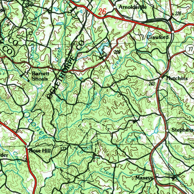 United States Geological Survey Athens, GA-SC (1988, 250000-Scale) digital map