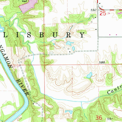 United States Geological Survey Athens, IL (1966, 24000-Scale) digital map