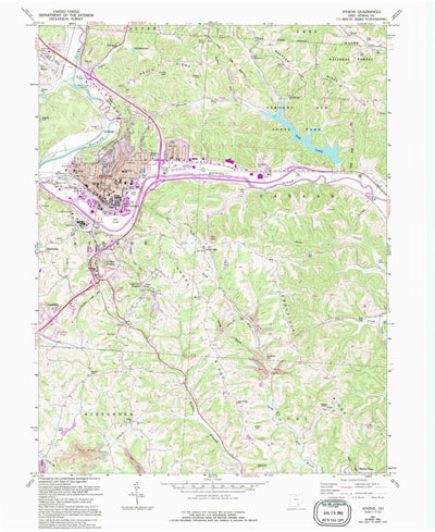 United States Geological Survey Athens, OH (1961, 24000-Scale) digital map