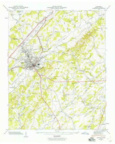 United States Geological Survey Athens, TN (1944, 24000-Scale) digital map