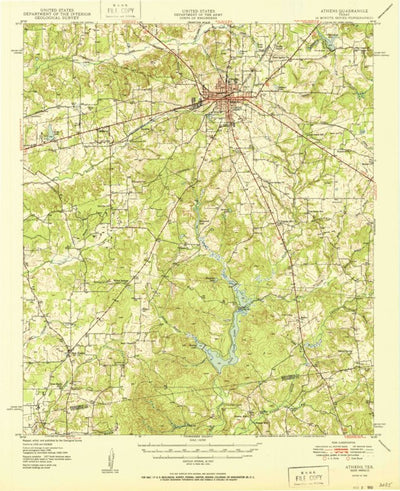 United States Geological Survey Athens, TX (1950, 62500-Scale) digital map