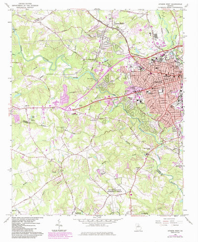 United States Geological Survey Athens West, GA (1964, 24000-Scale) digital map