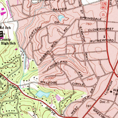 United States Geological Survey Athens West, GA (1964, 24000-Scale) digital map