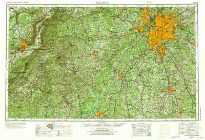 United States Geological Survey Atlanta, GA-AL (1953, 250000-Scale) digital map