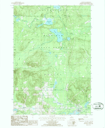 United States Geological Survey Atlanta, MI (1986, 24000-Scale) digital map