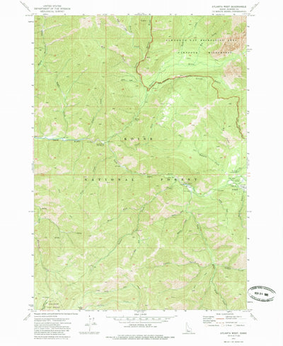 United States Geological Survey Atlanta West, ID (1972, 24000-Scale) digital map