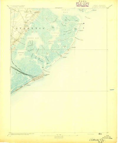 United States Geological Survey Atlantic City, NJ (1894, 62500-Scale) digital map