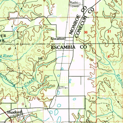 United States Geological Survey Atmore, AL (1986, 100000-Scale) digital map