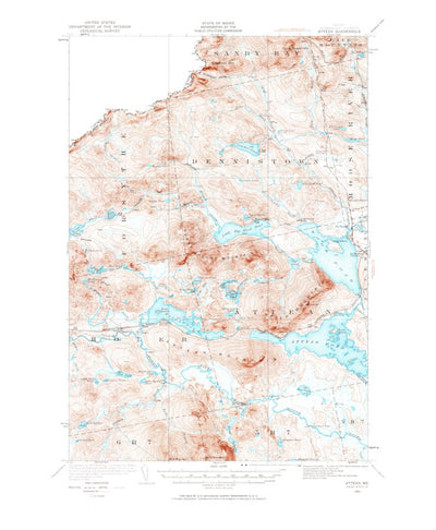 United States Geological Survey Attean, ME (1923, 62500-Scale) digital map