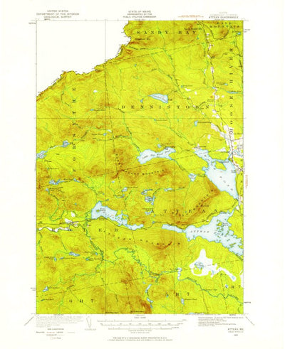 United States Geological Survey Attean, ME (1925, 62500-Scale) digital map