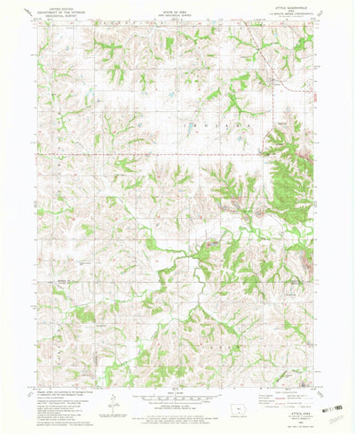 United States Geological Survey Attica, IA (1982, 24000-Scale) digital map