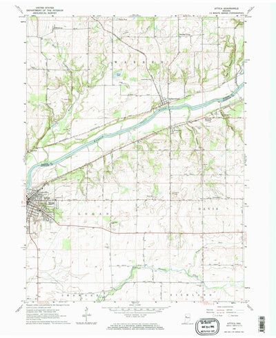 United States Geological Survey Attica, IN (1962, 24000-Scale) digital map