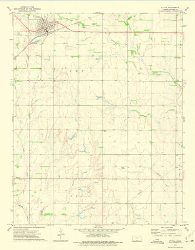 United States Geological Survey Attica, KS (1972, 24000-Scale) digital map