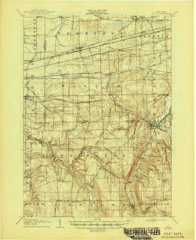 United States Geological Survey Attica, NY (1905, 62500-Scale) digital map