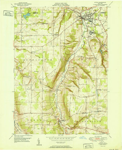 United States Geological Survey Attica, NY (1951, 24000-Scale) digital map