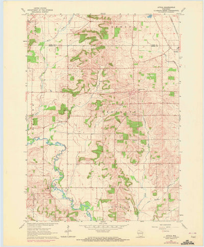 United States Geological Survey Attica, WI (1961, 24000-Scale) digital map
