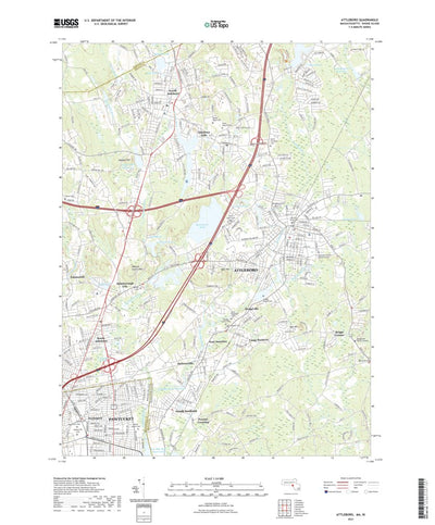 United States Geological Survey Attleboro, MA (2021, 24000-Scale) digital map