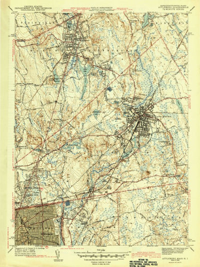 United States Geological Survey Attleboro, MA-RI (1943, 31680-Scale) digital map