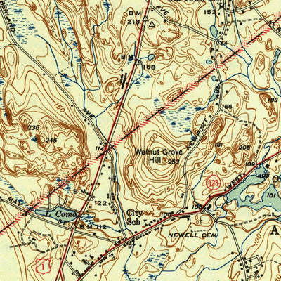 United States Geological Survey Attleboro, MA-RI (1943, 31680-Scale) digital map
