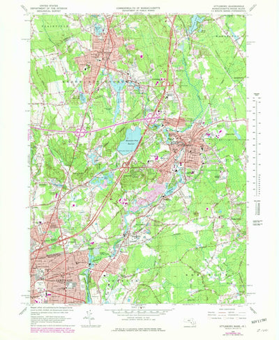 United States Geological Survey Attleboro, MA-RI (1964, 24000-Scale) digital map