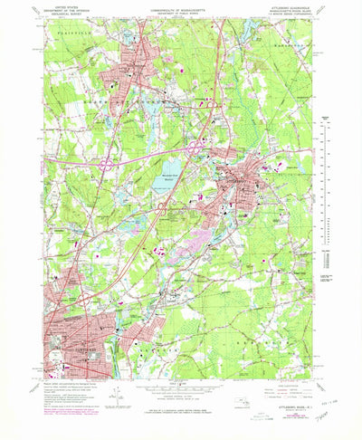 United States Geological Survey Attleboro, MA-RI (1964, 25000-Scale) digital map