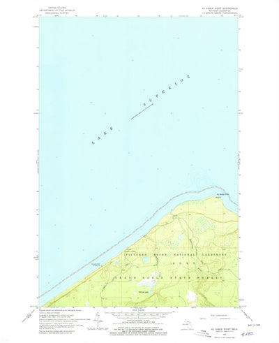 United States Geological Survey Au Sable Point, MI (1966, 24000-Scale) digital map