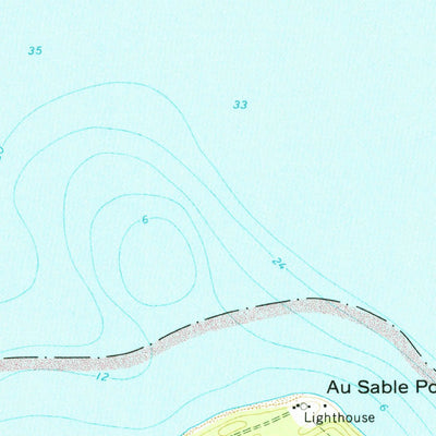 United States Geological Survey Au Sable Point, MI (1966, 24000-Scale) digital map