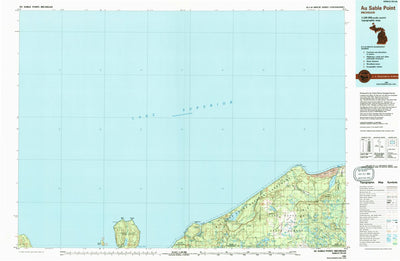 United States Geological Survey Au Sable Point, MI (1984, 100000-Scale) digital map