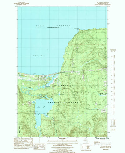 United States Geological Survey Au Train, MI (1985, 24000-Scale) digital map